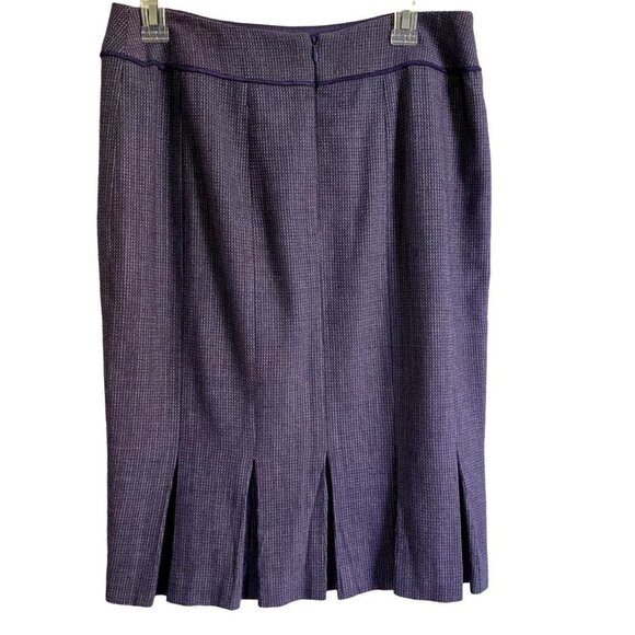 Carlisle Wool Skirt Purple with Back Pleats Size 8 - Picture 4 of 9